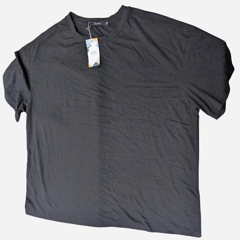 NWT Sunbs Black Basic Crewneck T-Shirt Tee Oversized Plus Size 2XL